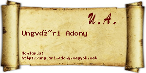 Ungvári Adony névjegykártya